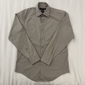 Banana Republic Stretch Classic Mens Medium Beige Casual Button Up Dress Shirt